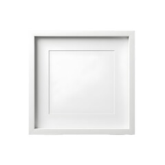 "Blank White Square Picture Frame with Mat Isolated on White Background"