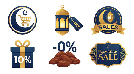 Ramadan Sale and Discount Icons Collection.