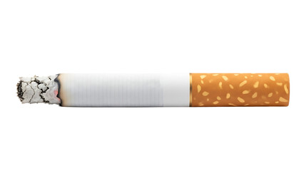 Close Up of a Lit Cigarette Isolated on Black Background