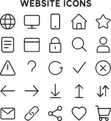 Website UI Outline Icons Collection