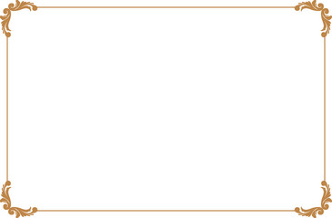 Naklejka premium Elements of ornate vintage frames. Border gold, floral motifs. Design print for greeting cards, wedding invitations, restaurant menu, royal certificates. Set 1635 