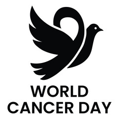 Fototapeta premium Dove Bird World Cancer Day Awareness Ribbon Vector