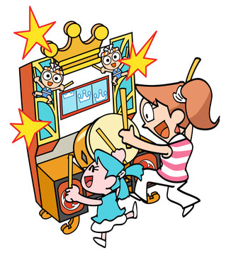 太鼓のゲームで遊びまくる