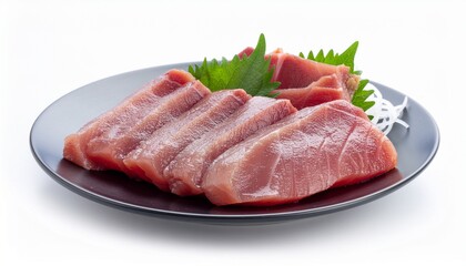 Fototapeta premium Premium Japanese sashimi presentation isolated on a white background,