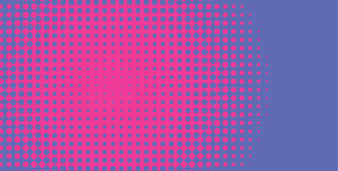 Polka dot pop art halftone pattern. Pink blue illustration
