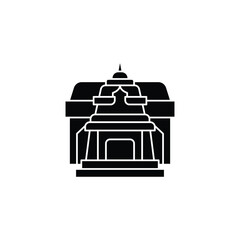 Obraz premium Pagoda temple icon black silhouette.