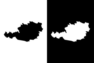 Obraz premium Austria Map Vector Icon. Scalable Black White Silhouette for Geography and Infographic Design