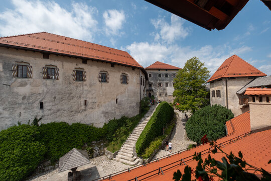 Bled castle in summer in Slovenia