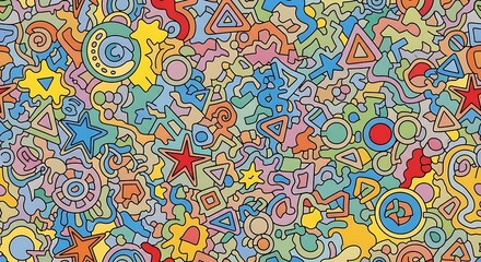 Colorful Abstract Geometric Shapes Pattern Background Design.