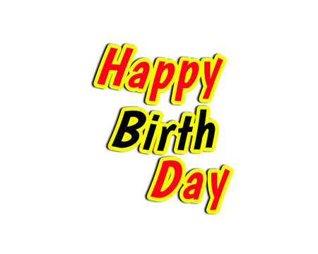 Happy birthday greeting isolated on transparent background
