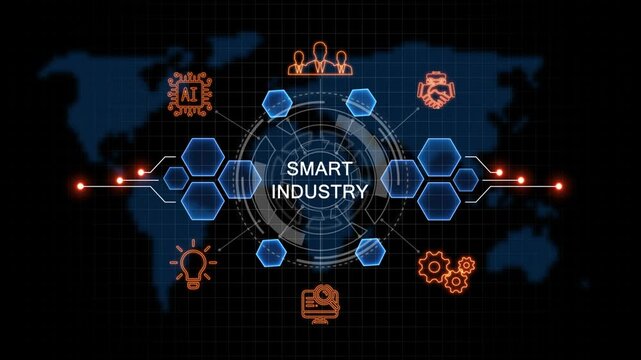 glowing smart industry. button in German on a futuristic, abstract. concept. Work performance is influenced. Abstract neon Hud knowledge ability business gear icon Glowing neon line concept.
