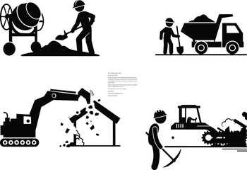 Construction workers and machinery in action © Raton