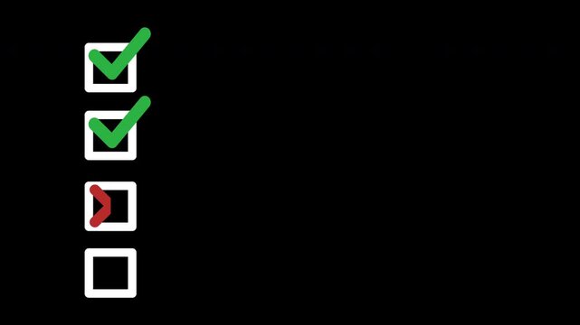 Checklist concept - checklist box with red check mark, Motion graphics of tick mark concept