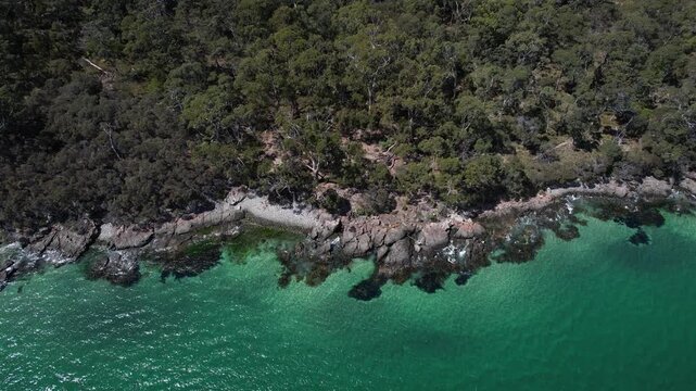 Rugged Landscape, Jurassic Dolerite Cliffs In Tasmania, Australia - Drone Shot
