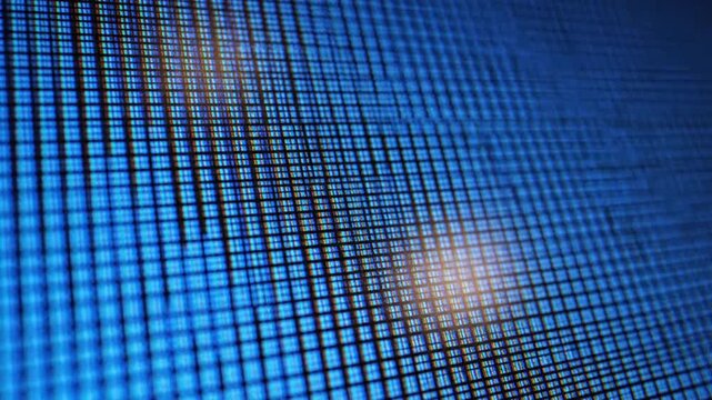 Abstract blue grid pattern background with soft light and geometric lines