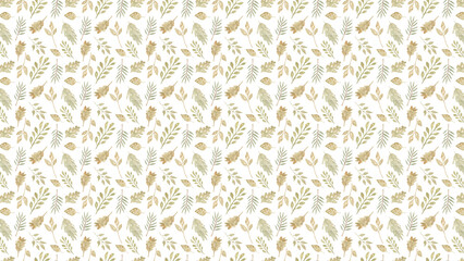 Seamless neutral leaf sprig pattern