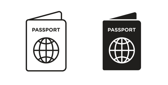 Passport icon element for design projects