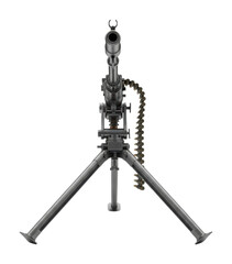 Military action scene battlefield weapon display front view isolated on transparent background