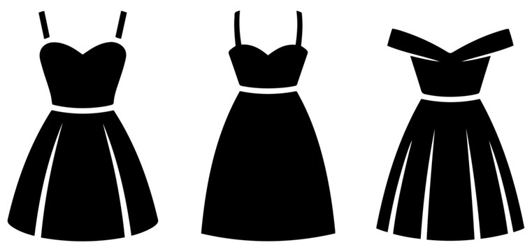 women dress silhouette icon set