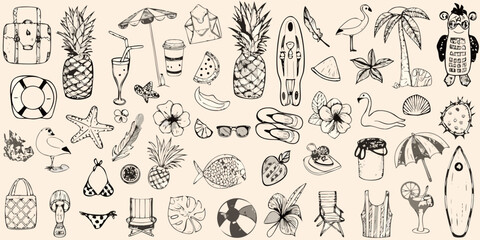 A whimsical collection of hand drawn summer themed illustrations © Ajay