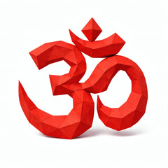 Sacred Symbol of Spiritualism: A vibrant, geometric rendering of the sacred Om symbol, radiating a sense of peace and spiritual significance.