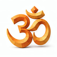 Sacred Om Symbol: The serene Om symbol, meticulously crafted from wood, radiates tranquility and spiritual depth, representing the essence of universal consciousness.