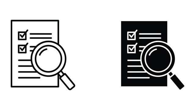 Magnifying glass examining checklist document