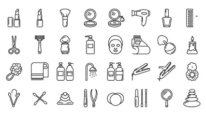 Collection of beauty and hygiene products.