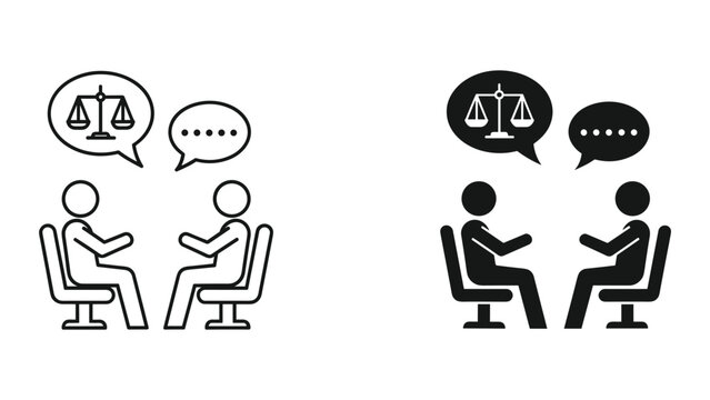 People discussing justice and fairness in conversation