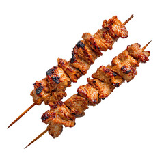 Malai boti skewers, isolated on transparent background