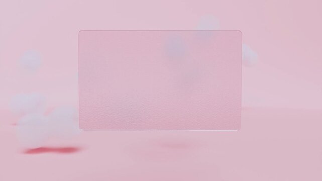 Frosted Pink Rectangular Frame With Bubbles rectangle