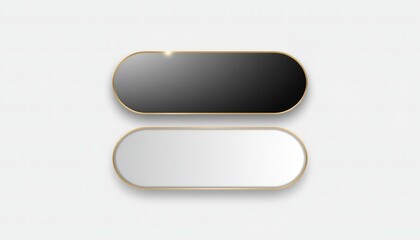 Two modern oval buttons on transparent background for website design