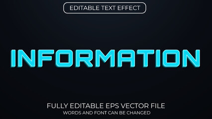 Information editable 3d text effect vector typography style