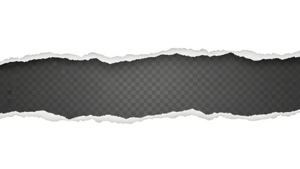 Torn Black Paper Strip With Transparent Background