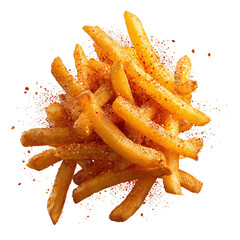 Masala fries spicy, isolated on transparent background