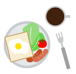 洋風朝食のイラスト素材