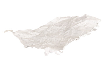 crumpled white piece of paper ridden out