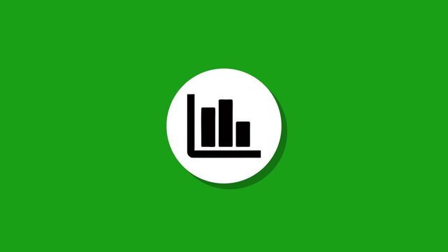 Animated bar graph icon appearing on green screen background, symbolizing statistics and growth