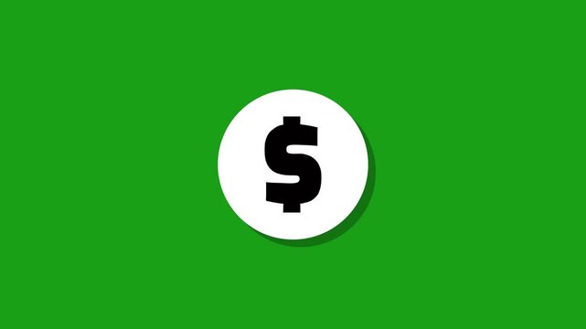 Dollar sign currency symbol appears on green background with subtle shadow effect