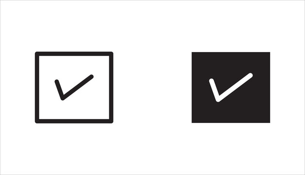 Chek, ok, yes icon approved vector illustration. Check mark icon set, on white background. Vector illustration