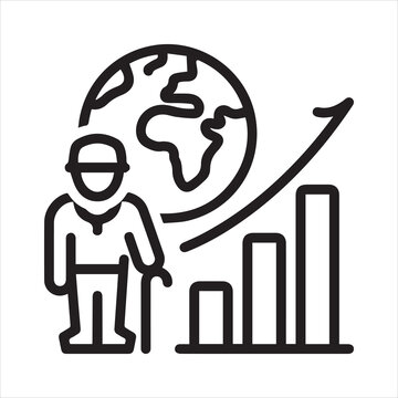 aging population clipart