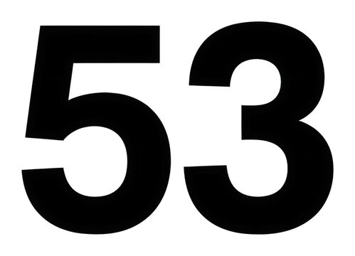 Number 53 displayed boldly in urban environment graphic design isolated on transparent background
