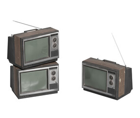 안테나가 있는 빈티지 CRT 텔레비전 Vintage CRT Television with Antenna