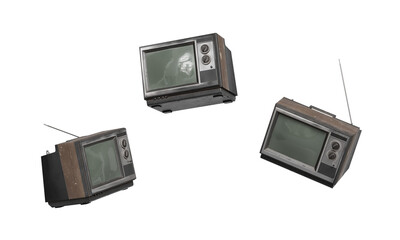 안테나가 있는 빈티지 CRT 텔레비전 Vintage CRT Television with Antenna