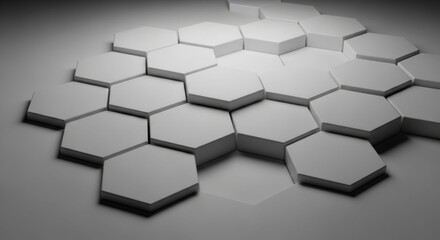 Abstract Hexagonal Pattern with Dramatic Lighting