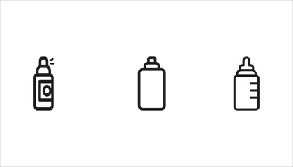 bottle icon set,  on a white background	
