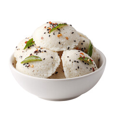 Mini idli steamed, isolated on transparent background