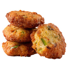 Moong dal vada fritters, isolated on transparent background