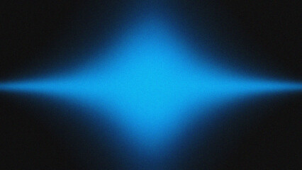 Blue light horizontal glow in black background with blur and noise