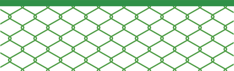 Fototapeta premium 緑色の金網フェンスのイラスト